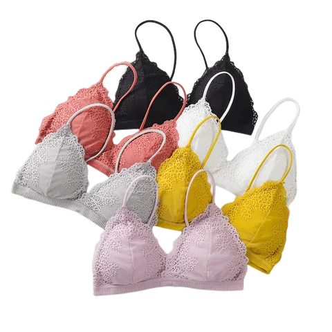 Women Lace Bra Push Up Bra Sexy Lingerie Floral Lace Brassiere Seamless Underwear Wireless Bralette Ultra-thin Bras For Women