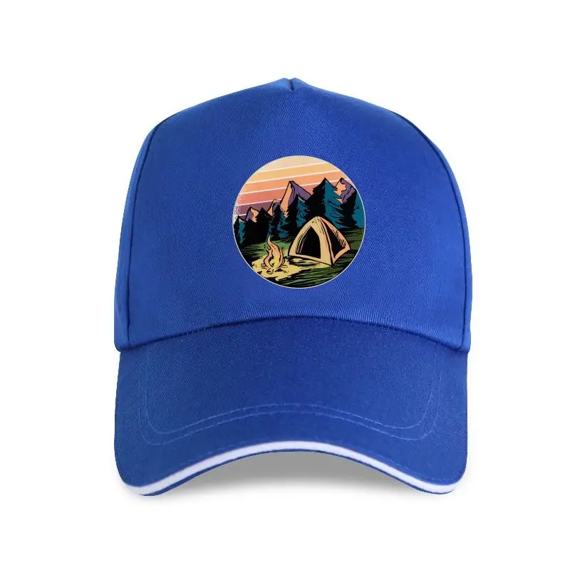 

new cap hat Camping Outdoors Tent Forest Trees Campfire Mountains Baseball Cap Men Retro Summer Cotton Harajuku