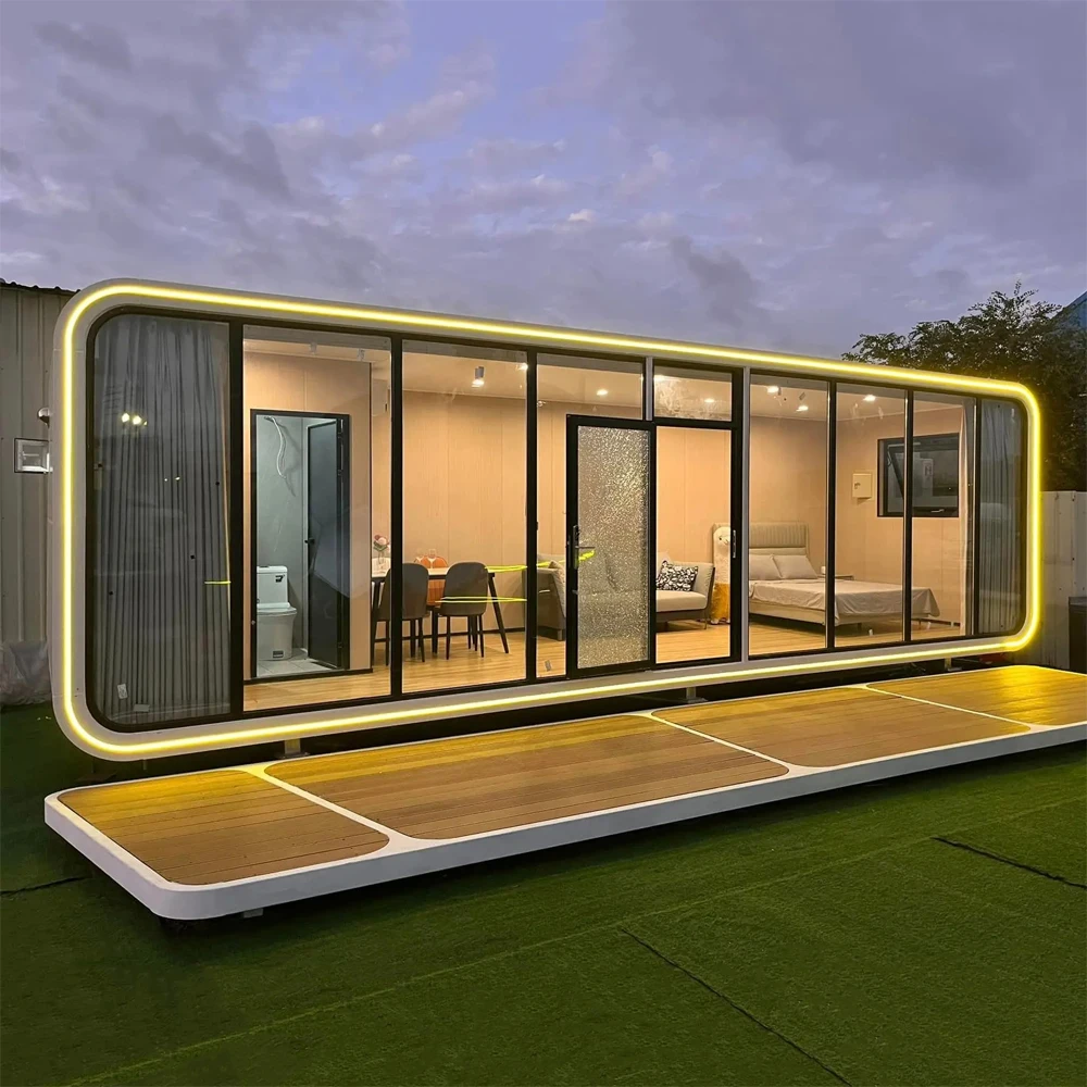 Фото Мобильный дом-контейнер Apple Cabin: стальной, переносной, сборный, миниатюрный, роскошный, для отелей №2