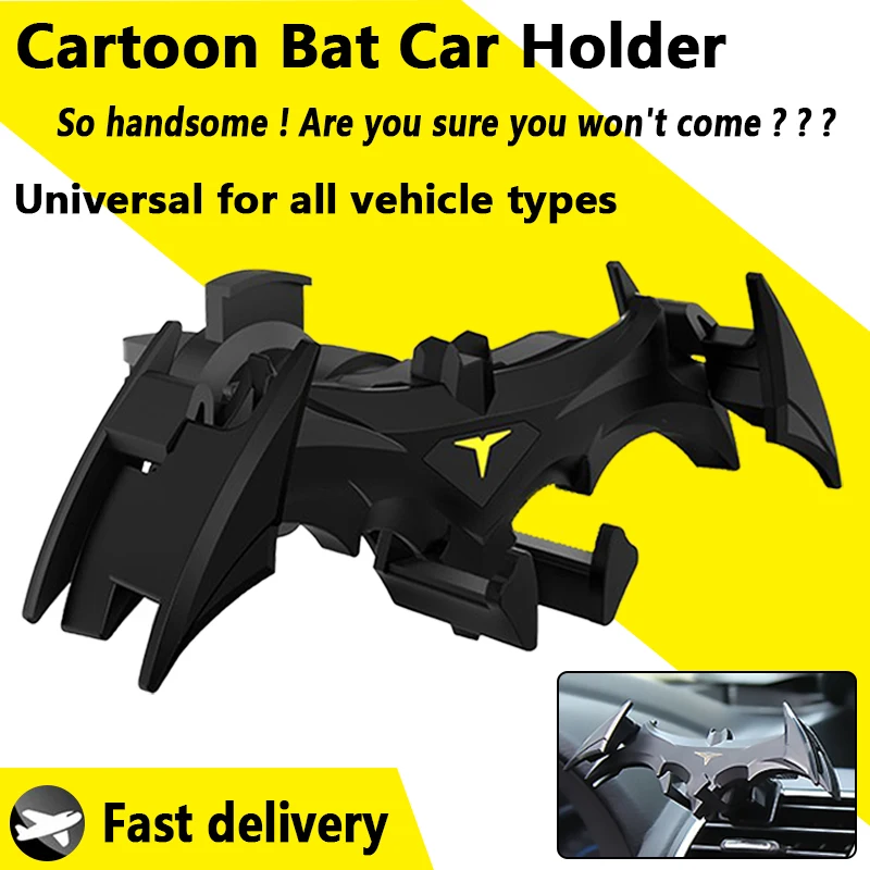 Фото OSSKY Handsome Bat Shaped Gravity Buckle Car Phone Holder Air Outlet Navigation Phone Holder Suitable for All 4-6.5 Inch Devices №1