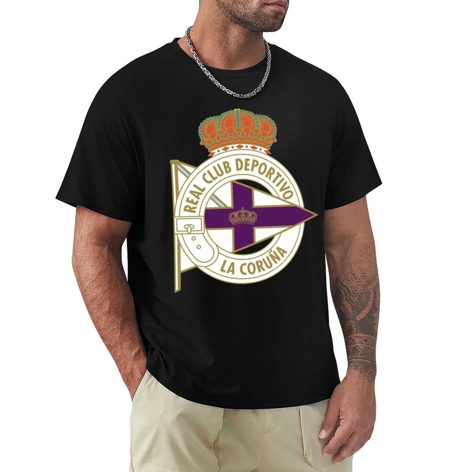 Футболка Deportivo de La Coru?a новое издание винтажные мужские футболки с рисунком