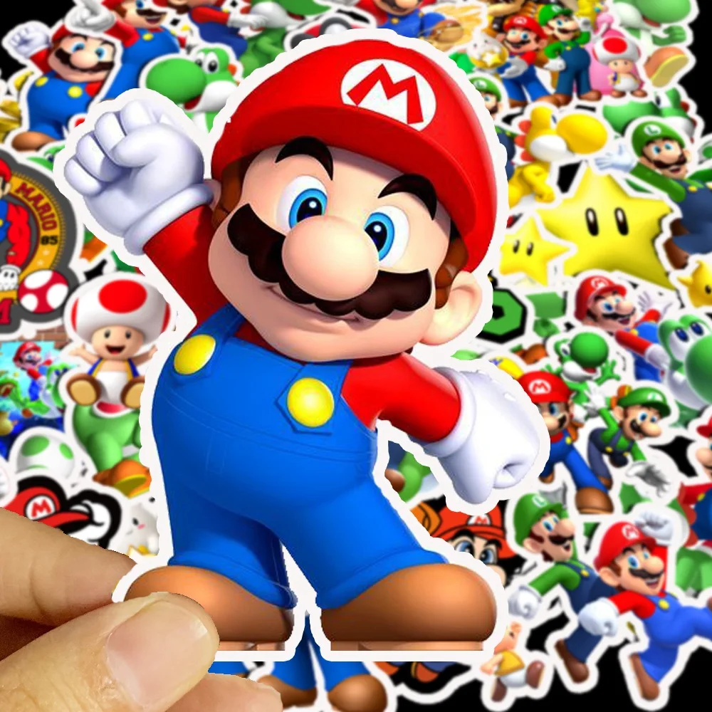 50pcs Super Mario PVC DIY Cartoon Children Waterproof Stickers Suitcase Skateboard Graffiti Sticker Kids Action Figure Toy - купить по