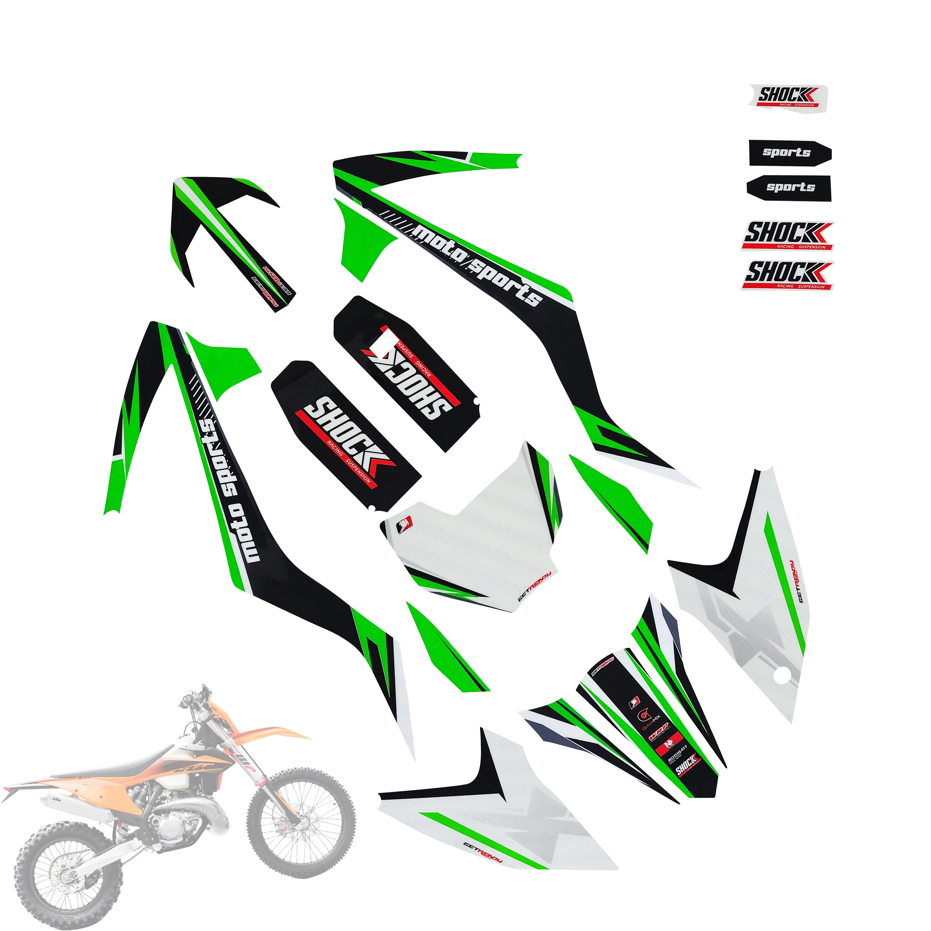 LING QI 3M Graphics Sticker Backgrounds Decal For KT 65 , DB20 Model Dirt Bike.Decals 3M Motorcycle Stickers
