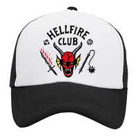 stranger things hellfire hat du stin club baseball cap trucker hats mesh boy hat unisex adjustable cap