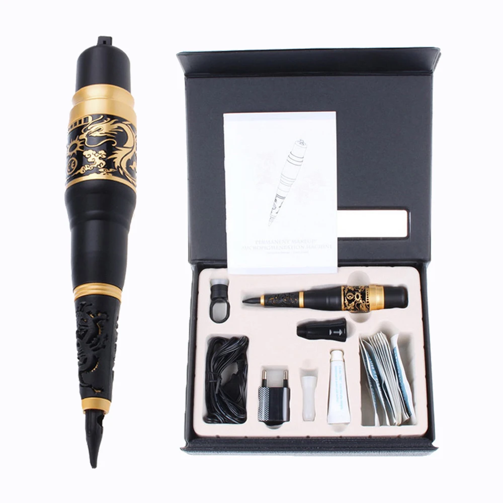 

1 Set Professional Taiwan Gold Permanent Makeup Dragon Tattoo Machine Eyebrow/Eyeliner/Lip Cosmetic Tattoo Kits