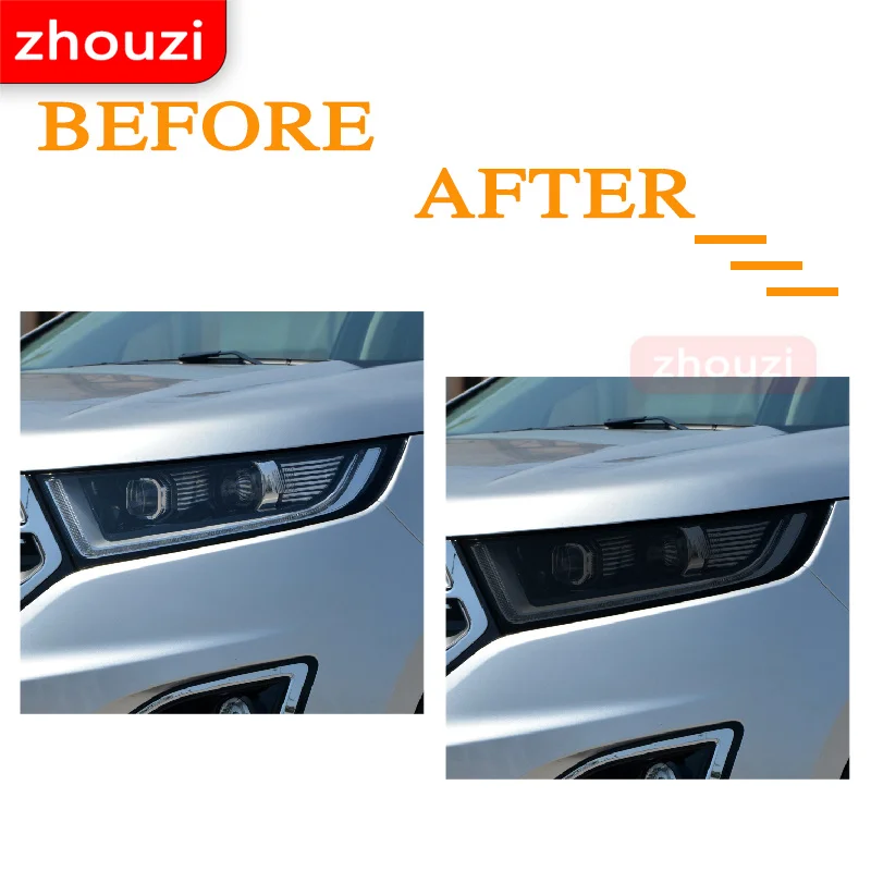 

2 шт. для Ford Edge 2016 2017 2018 2019 Защитная пленка для автомобильных фар, затеняющая Черная защитная пленка, прозрачная наклейка из ТПУ, аксессуары