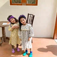 2022 spring and autumn new korean floral girl dress kids clothing children princess dress female baby long skirt dress