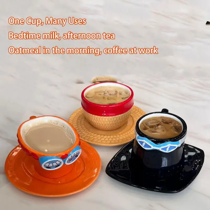 

Collection Model One Piece Luffy Hat Porcelain Cup Ace Sabo Tdolomite Mug Limited Edition 5000 Sets Ornaments Boys Festival Gift