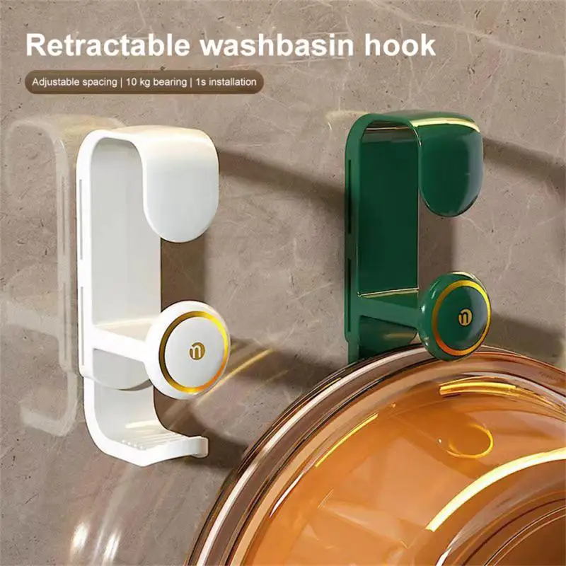 

Retractable Space Saving Save Space Stainless Hooks Avoiding Punching Washbasin Rack Basin Hook Bathroom Supplies Durable