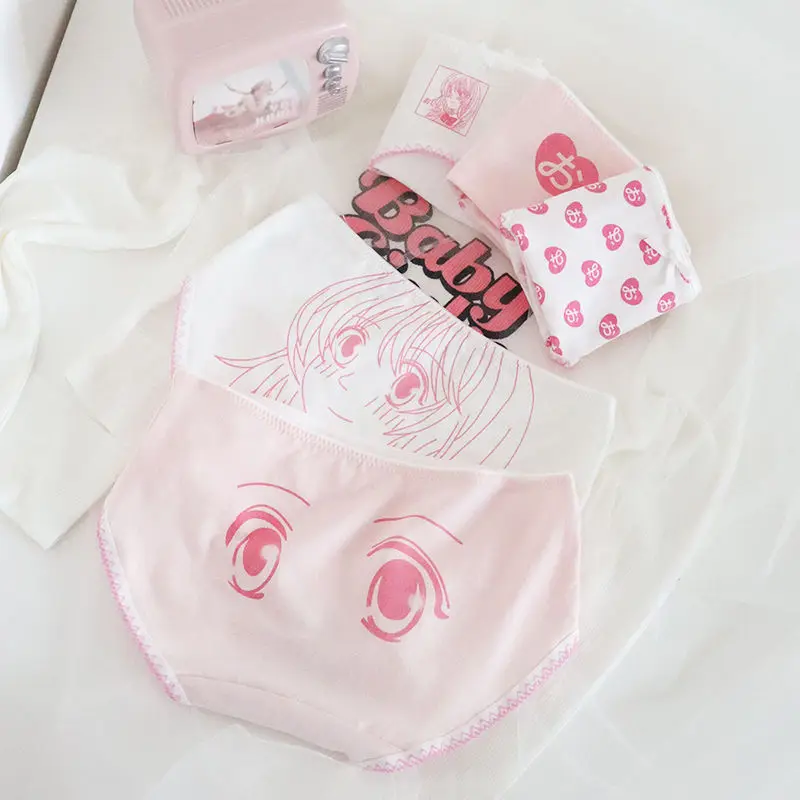 

Bandai Anime Beauty of Light Girl Cotton Panties Cute Cartoon Comic Print Girls Pink Bow Sweet Triangle Panties 5-Piece Set