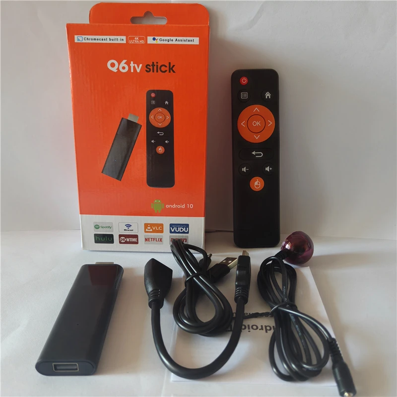 Q6 Android 10.0 OS TV Stick HDR 4K 1080P WiFi 6 2.4G5.8G Smart TV Sticks для Google YouTube NETFLIX Сетевой медиаплеер PK Q2 (art.: 3920cd8d3ced7) - 3920cd8d3ced7