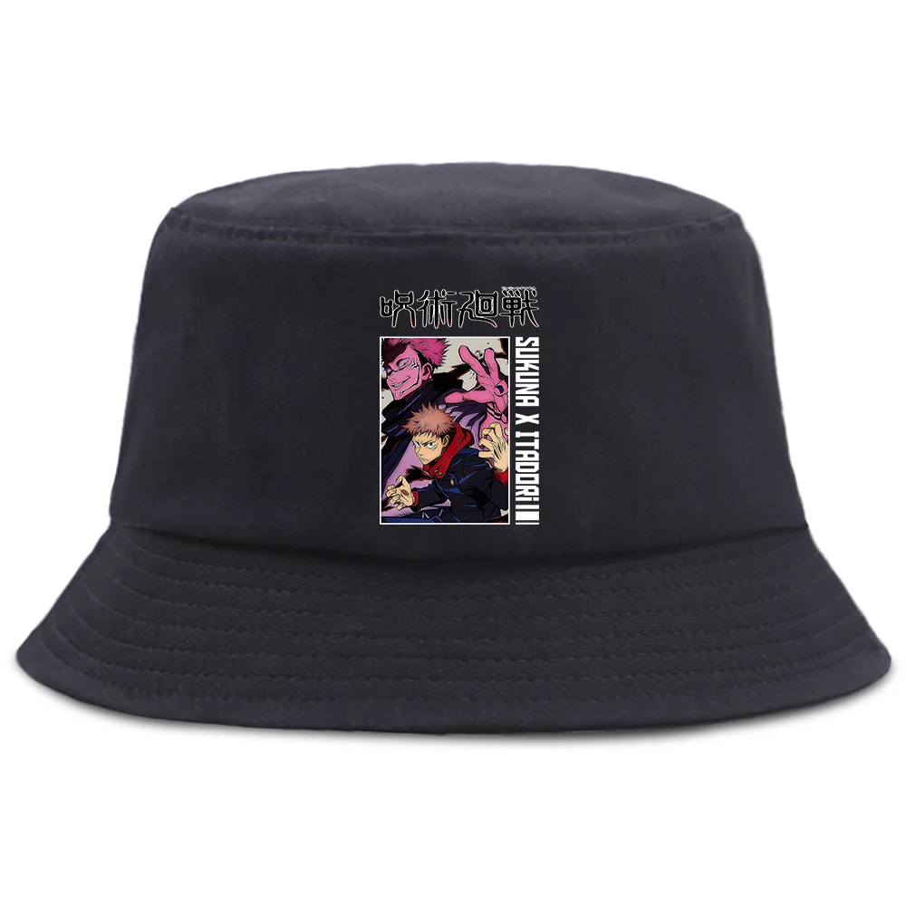 

Jujutsu Kaisen Itadori Kelly Summer Bucket Cap Cotton Casual Japan Anime Men Sun Hats Harajuku Fedoras Women'S Hat