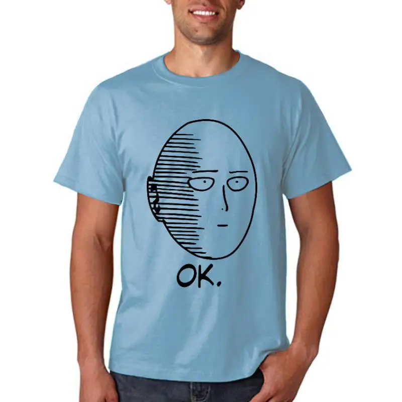 

Мужская футболка с принтом one punch man, 100% хлопок, Повседневная Свободная Мужская футболка, крутая футболка с круглым вырезом, Мужская футболка, топы