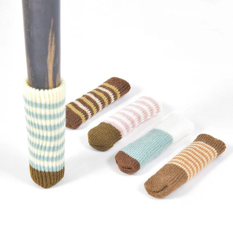 

Table Foot Cover Knitted Door Handle Protective Cover Wool Thickened Non Slip Chair Leg Home Protective Pad Wear-Resistant