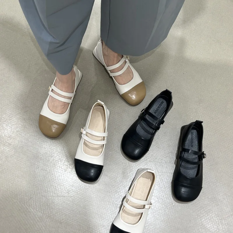 

Туфли-оксфорды женские на плоской подошве, Элегантные повседневные кожаные кроссовки, без застежки, с круглым носком, в стиле ретро, разные ...