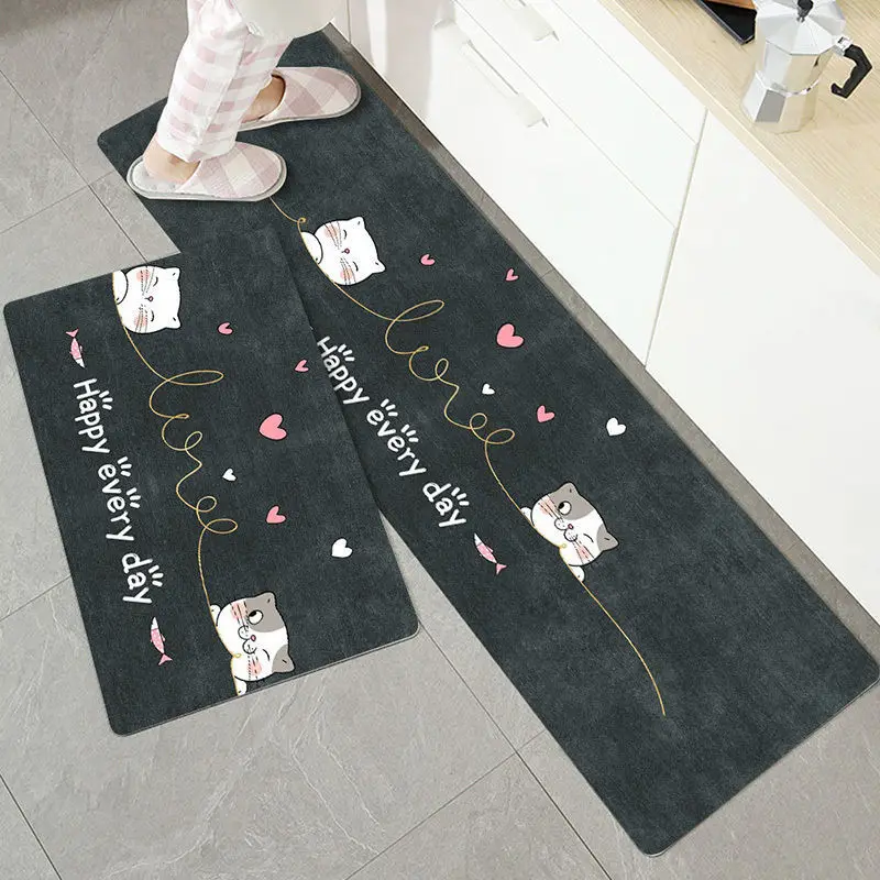 

New Kitchen Mats for Floor Long Absorbent Bathroom Bedroom Beside Doormat Balcony Tatami Carpet Washable Anti-slip Area Rugs