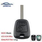Автомобильный пульт дистанционного управления QWMEND HU83 для Peugeot 307 407 Partner Citroen C1 C2 C3 2003-2006 Автомобильный ключ 2BUT ID46PCF7961 чип 433 МГц
