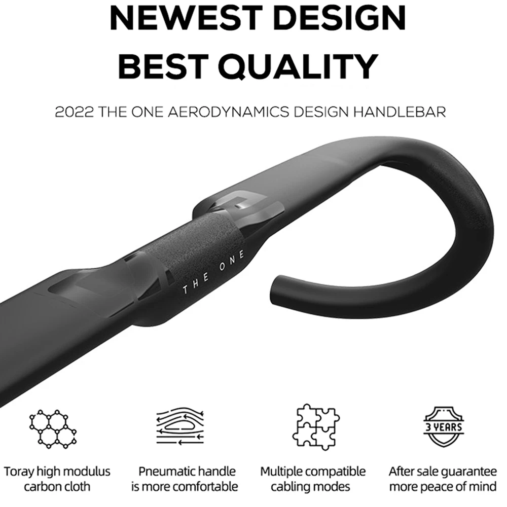 THE ONE AERO для руля Road Gravel 360-420 мм черный матовый поддержка полностью внутренней