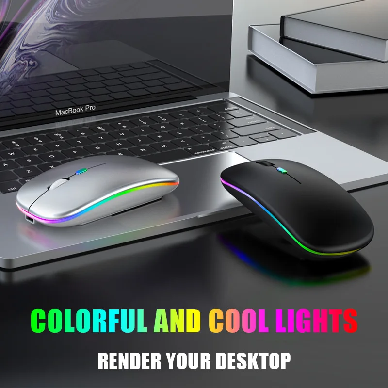 Bluetooth 5 0 Беспроводная с USB перезаряжаемая мышь BT5.2 RGB для ноутбука компьютера ПК