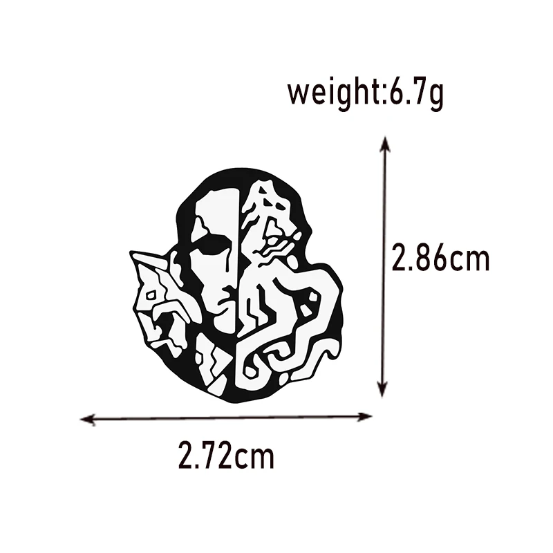 Мужские броши с разделенным лицом ролевые комиксы ужасов эмалированная булавка