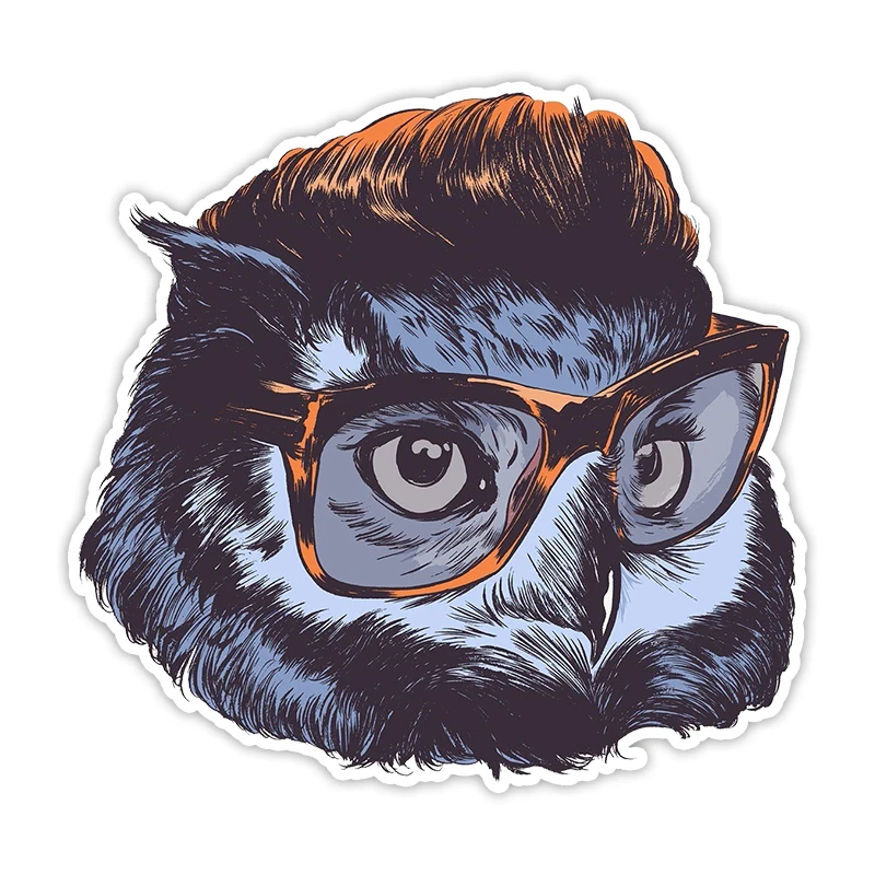 

OWL in Glasses Car Sticker Waterproof Vinyl Decal on Bumper Rear Window Laptop