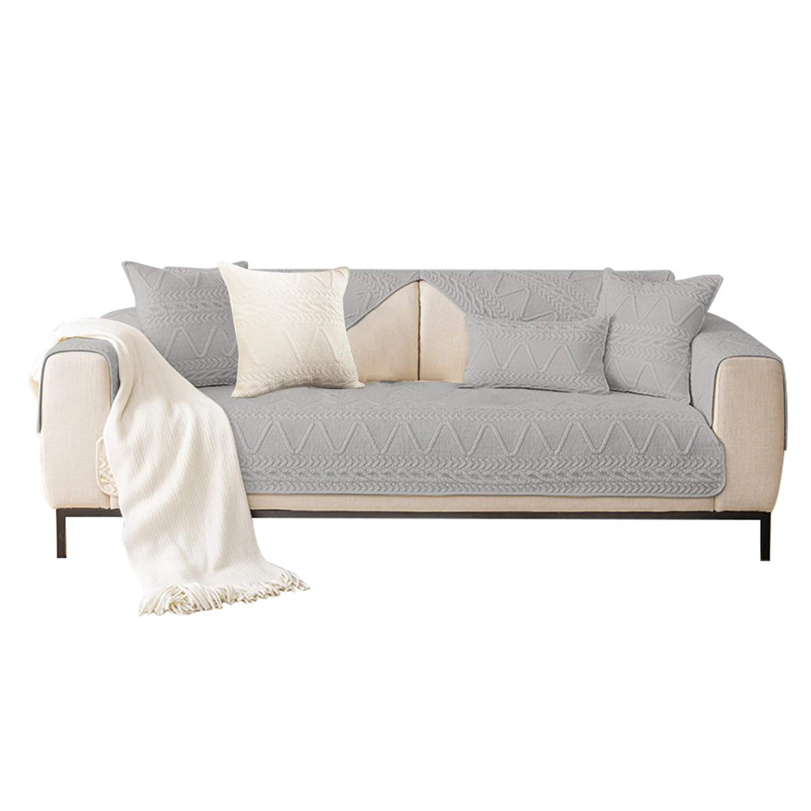 

Универсальный чехол для дивана, противоскользящий защитный коврик, жаккардовая подушка в скандинавском стиле, мягкая равномерная работа, машинная стирка, 3D шейпер