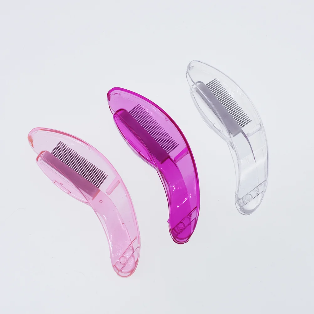 

Makeup Brush Lash Brow Handle Metal Curved Comb 1PCS