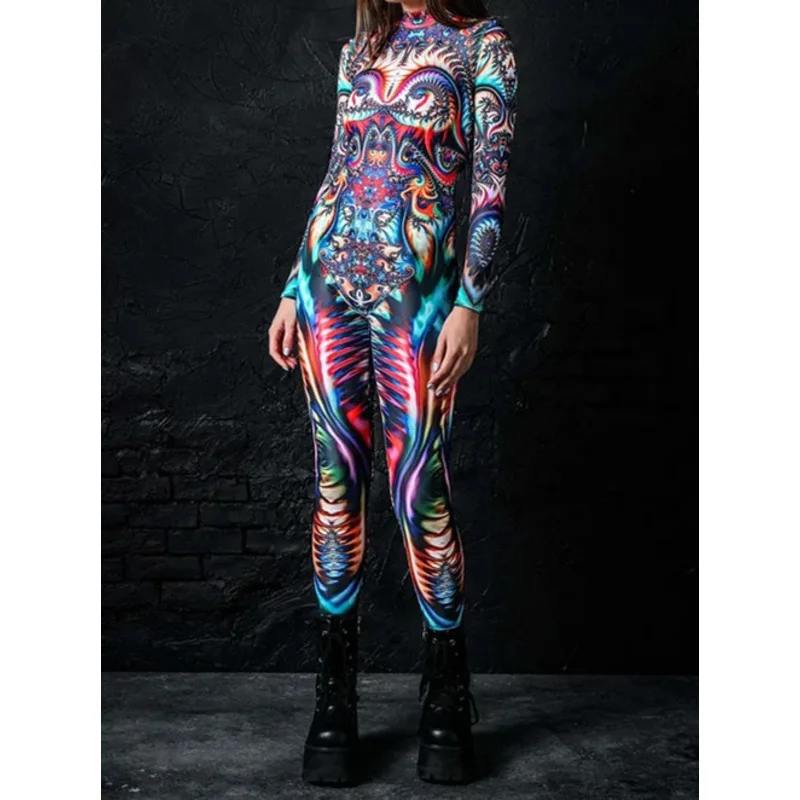 Женский и мужской робот-машина будущего комбинезон в стиле панк с 3D принтом