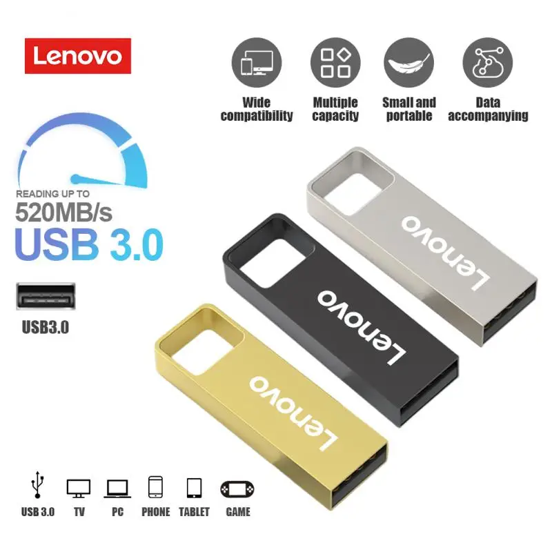 

Lenovo USB 3.0 Flash Drives 2TB 1TB USB Pendrive 128GB 256GB 512GB Interface USB Stick 64GB Mobile Phone Computer OTG Pen Drive