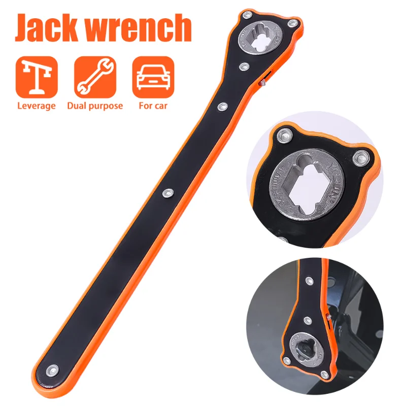 

Dual-use Car Jack Lifting Wrench Labor-saving Joystick Handle Hex Cross Port Lug Scissor Jack Wrench Car Repair Tool Accessories