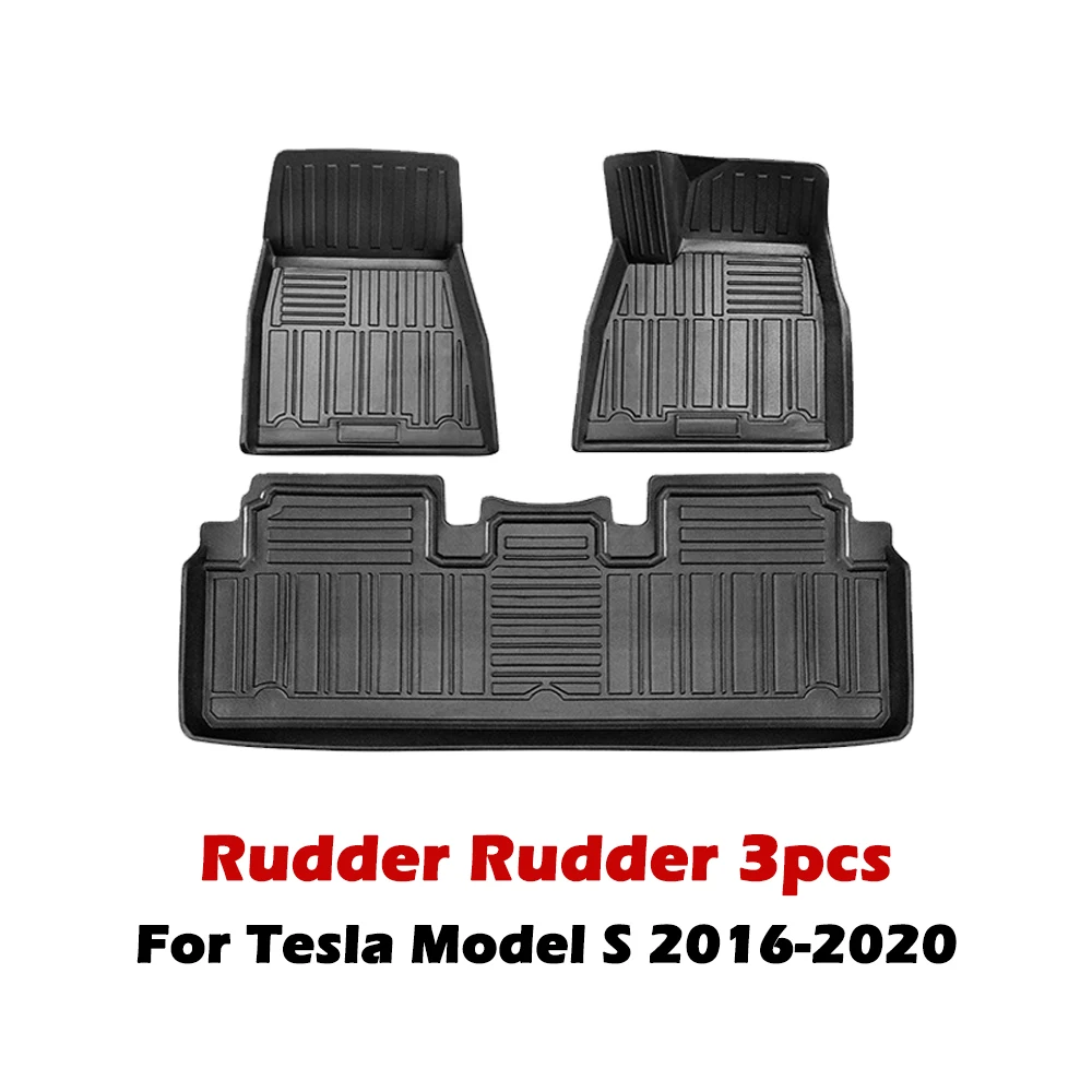 

Коврики напольные из ТПЭ для Tesla Model S 2016-2020, всесезонный водонепроницаемый нескользящий напольный коврик, полный комплект