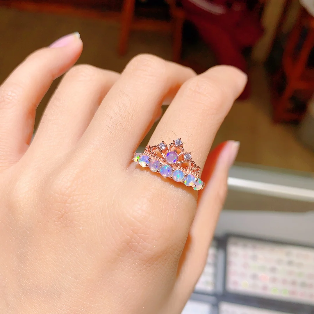 

Wong Rain 100% 925 Sterling Silver 3mm opal Gemstone Anniversary Vintage Ring For Women Fine Jewelry Gifts engagement ring