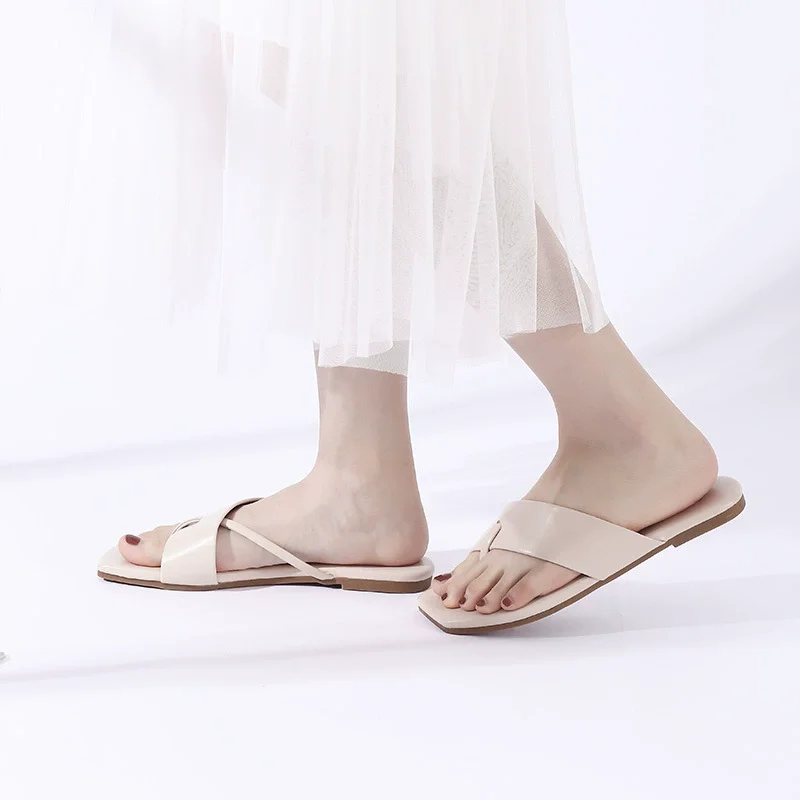 Woman Slipper Summer Fashion Casual Non-Slip Couple Flip Flops Breathable Beach Elegant Ladies Single Shoes Comfortable Slippper