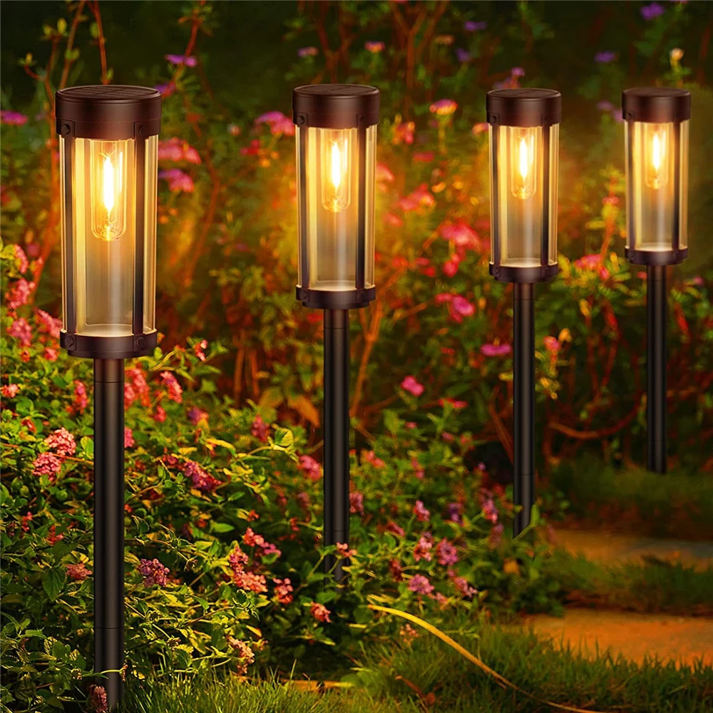 

4PCS Solar Outdoor Pathway Lights Modern Style Design Solar IP65 Waterproof Landscape Light For Garden Walkway Driveway Decor