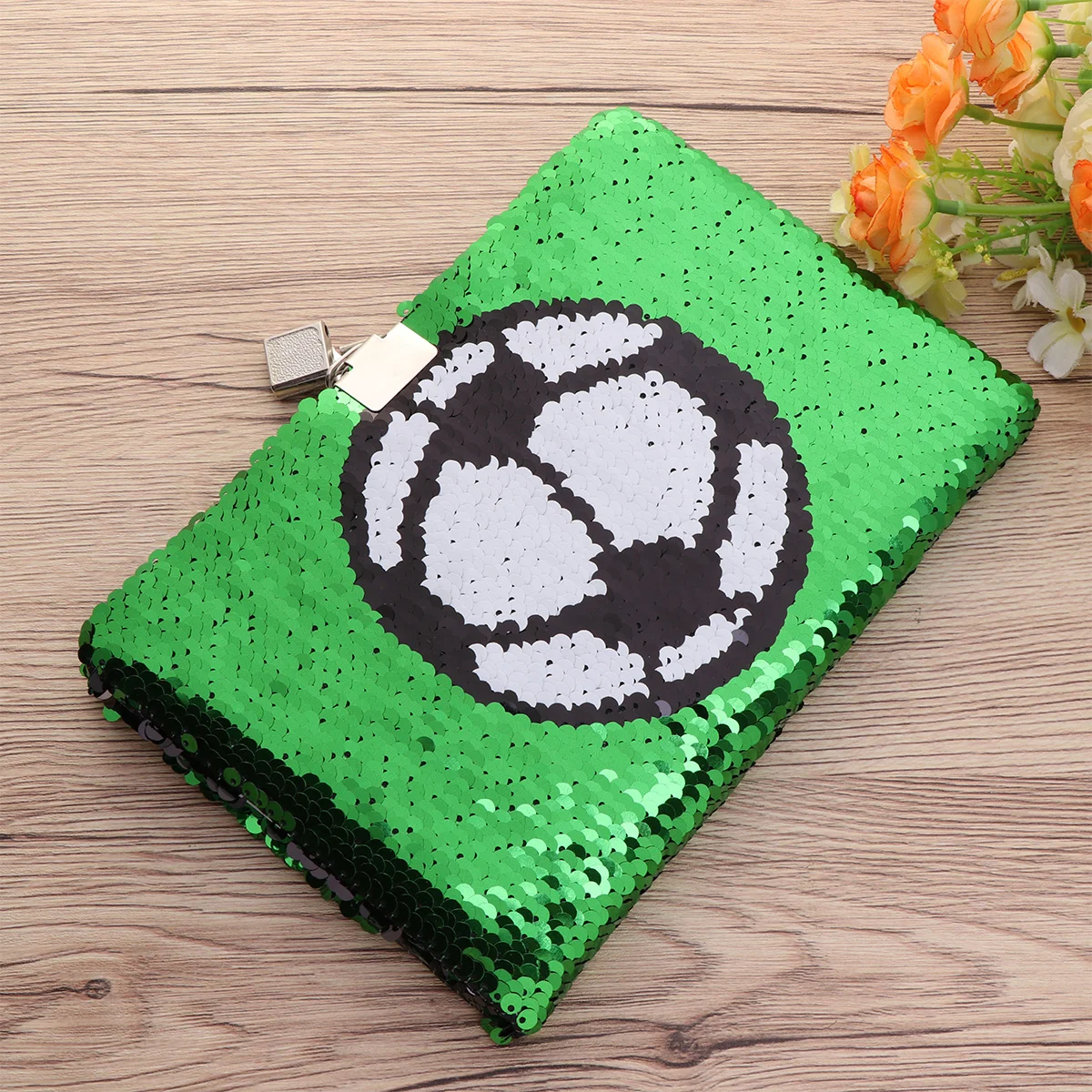 

Notebook Lock Journal Diary Sequin Boys Girls Football Notepad Planner Key Daily Girl Soccer Kids Writing Journals Women Gift