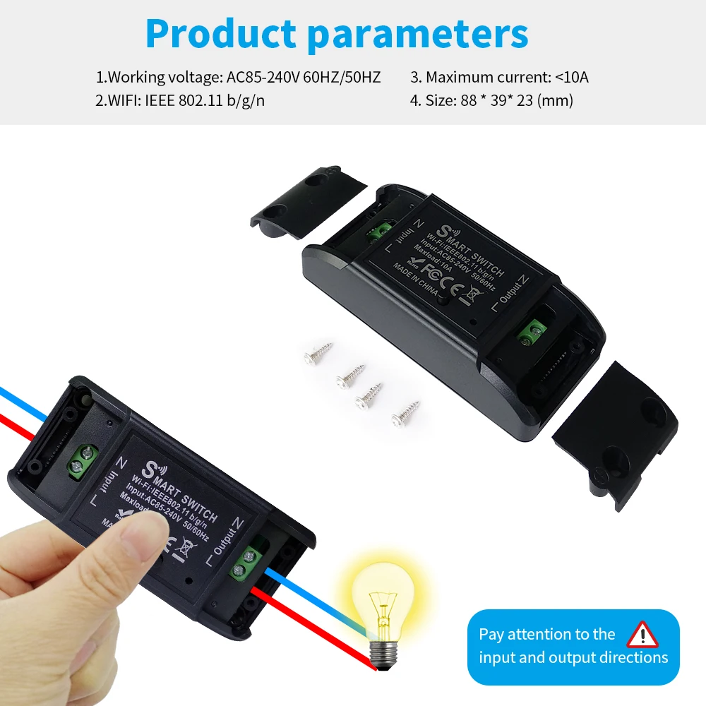 Умный выключатель Tuya с Wi-Fi устройство для автоматизации дома 10 А реле