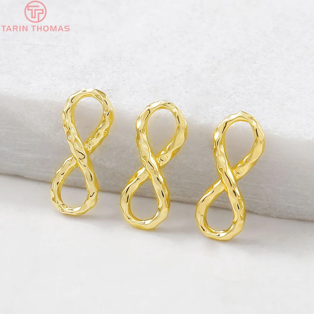 

(2663)6PCS 6x14MM 24K Gold Color Plated Brass Charm Connector for Jewelry Making Findings Accessories