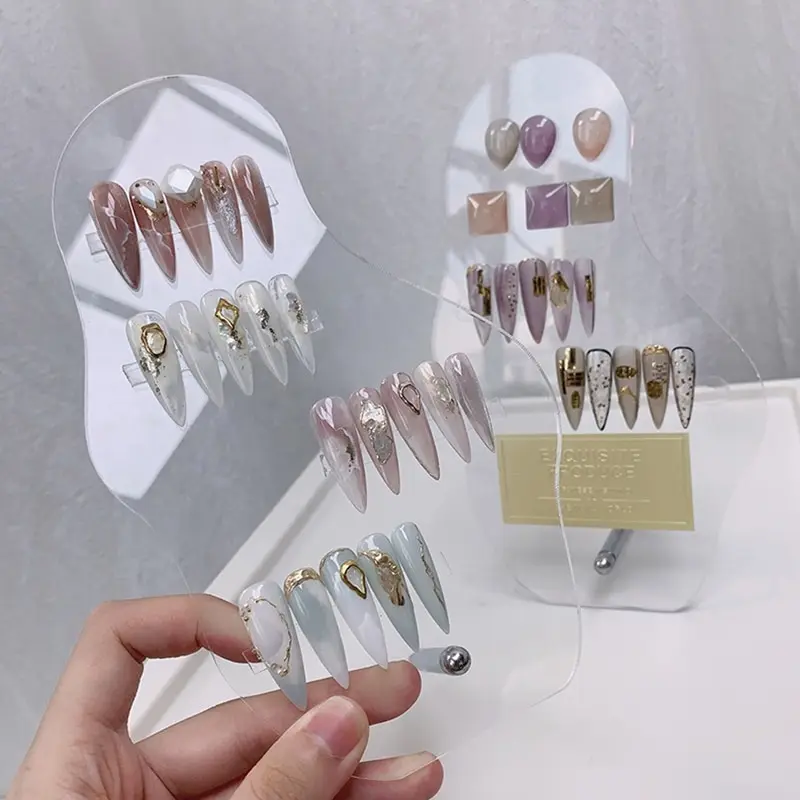 

1PC Irregular Acrylic Nail Art False Tips Display Board Transparent Nail Gel Polish Showing Shelf Display Stand Manicure Sample