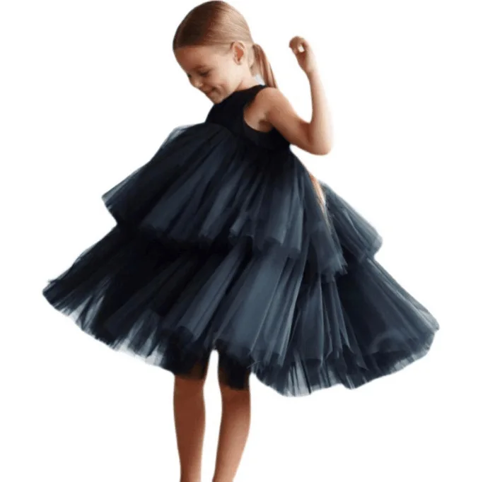 

Children Luxury Party Formal Dress For Wedding Birthday Kids Christmas Ceremonies Dresses For Girls Lace Tutu Flower Girls Dress