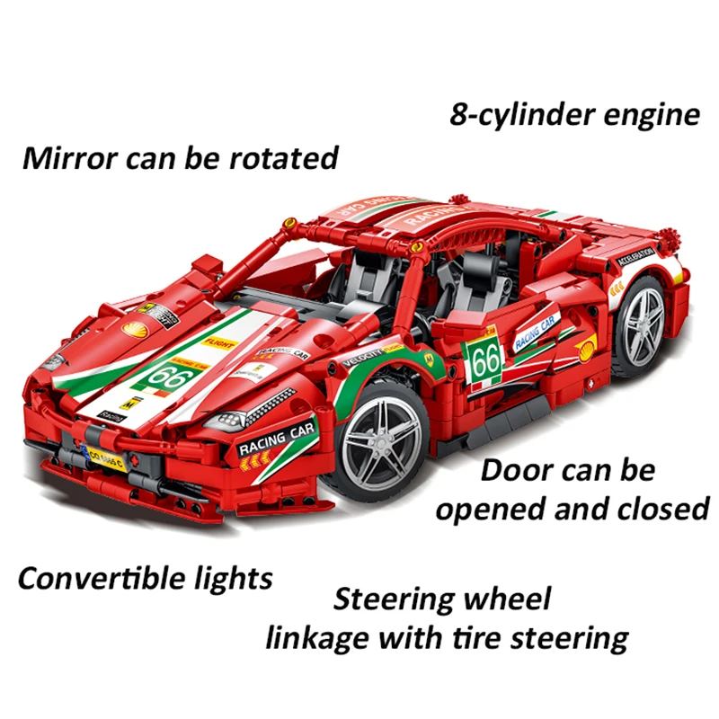 Оригинальный конструктор Ferrari Sports Racing MORK совместимый с моделями Lego Lamborghini