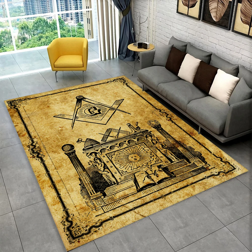 

Masonic Freemason Illuminati Ring Area Rug,All Seeing Eye Carpet Rug for Living Room Bedroom Doormat Decor,Non-slip Floor Mat