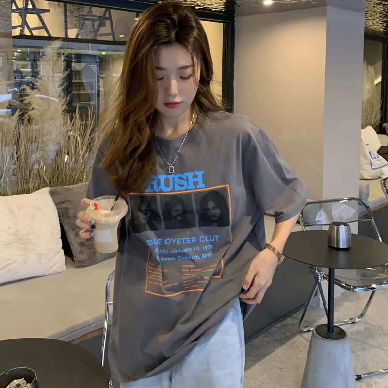 DAYIFUN 2022 футболка женская с короткими рукавами и круглым вырезом повседневная