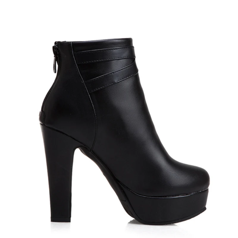 

2022 Fashion Short Boots Women Sexy Platform Ankle Boots For Women High Heels Black Red Yellow White Boots Ladies Shoes Large