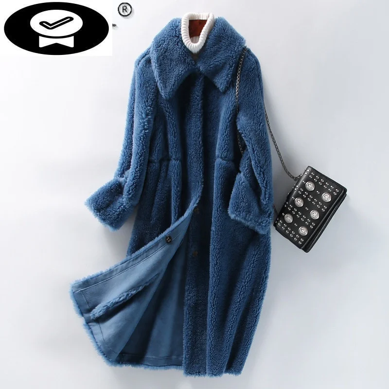 Wool Jackets Women Korean Winter 2023 Elegant Sheep Shearling Coat Female Long Women's Clothing Jaqueta Feminina Gxy644