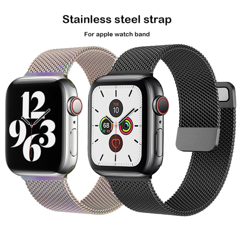 

Магнитный ремешок для Apple Watch Band 45 мм 41 мм 44 мм 40 мм 38 мм 42 мм 44 мм, металлический браслет «Миланская петля», аксессуары для IWatch 4 5 6 SE 7