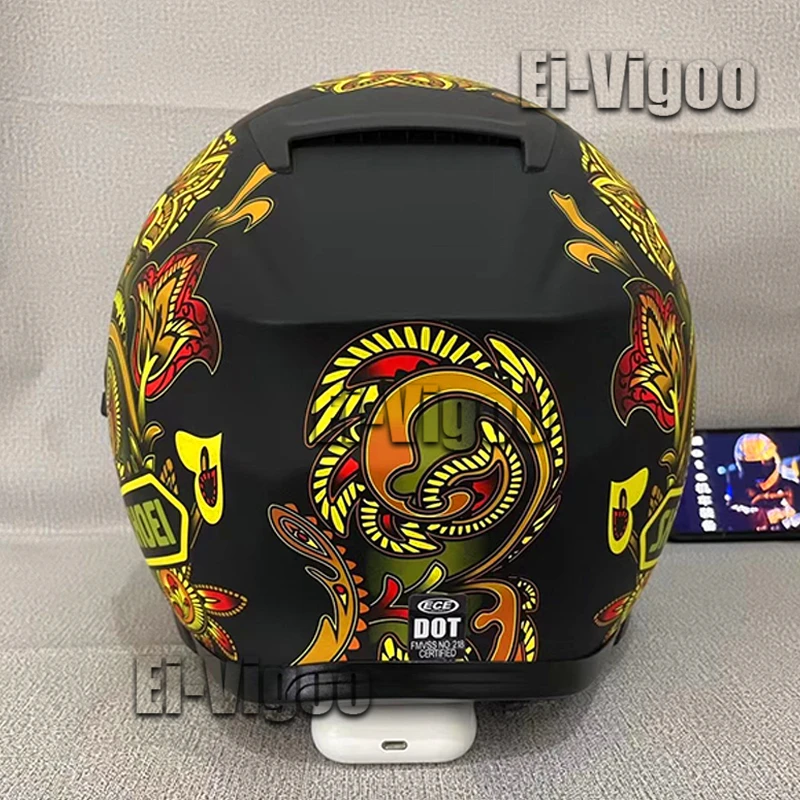 Open Face J-Cruise II CURIOUS BLACK ORANGE TC-10 Motorcycle Helmet Riding Motocross Racing Motorbike |