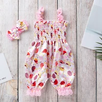 newborn rompers infant cute baby clothes summer clothes new baby printed bloomers suspenders jumpsuit