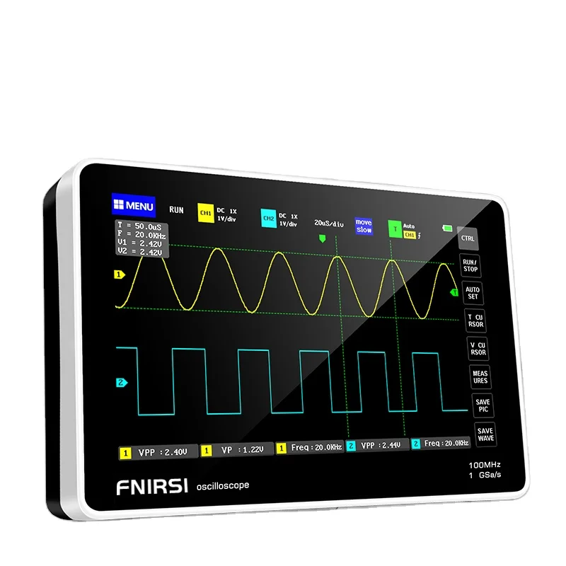 

NEW FNIRSI-1013D Digital tablet oscilloscope dual channel 100M bandwidth 1GS sampling rate mini tablet digital
