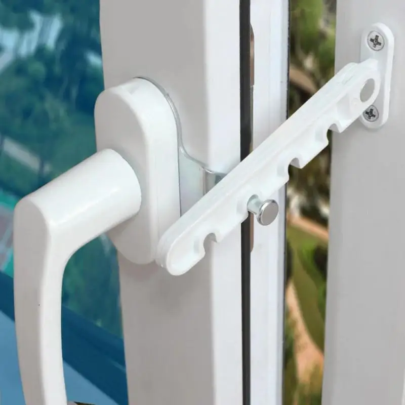 Adjustable Window Limiter Sash Blocking Lock Plastic Steel Window Brace With Screws Stay Position Stopper Children Safety