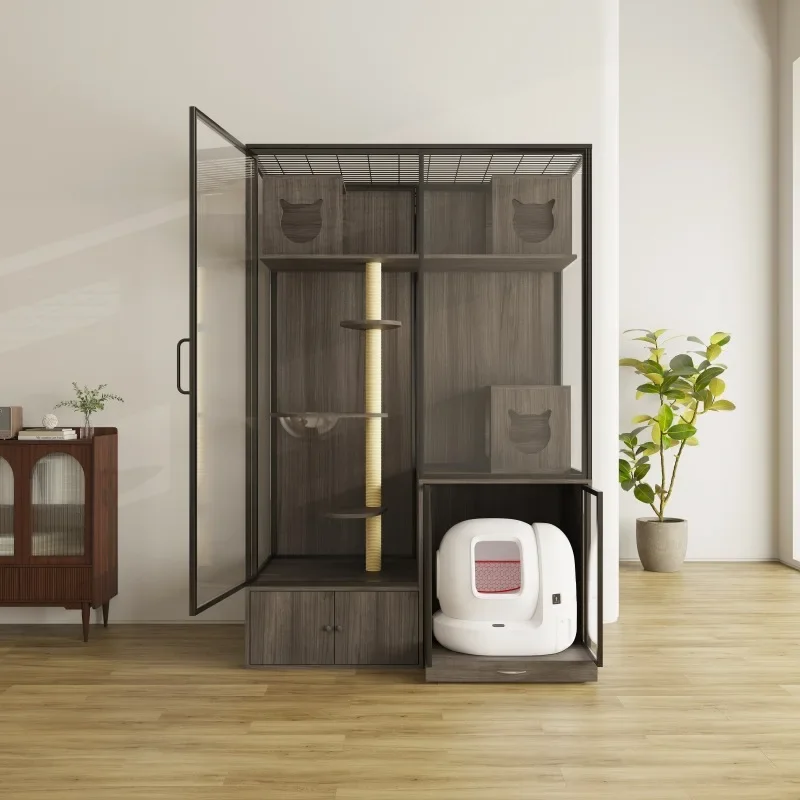 Большая переноска для кошек вилла дом большое пространство стекло балкон